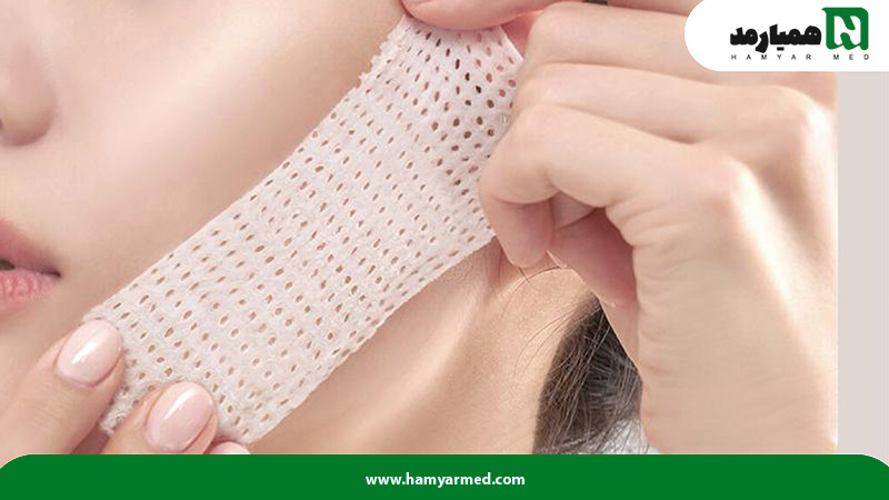 نمونه ای از پد کلاژن بر روی پوست