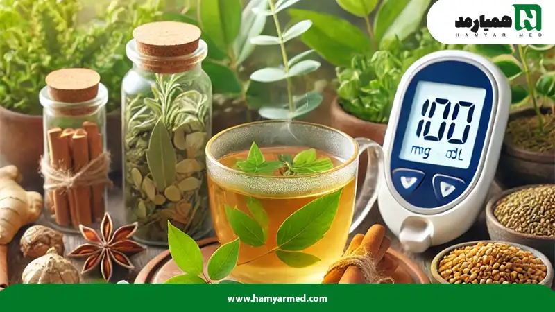 نمای دمنوش و گیاهان دارویی برای درمان دیابت